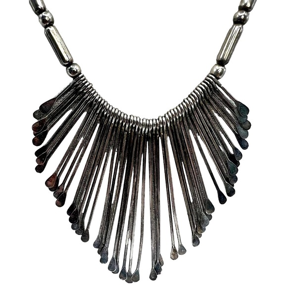 Vintage Silver Statement Necklace With Unique Pendant Design.  A53 - Picture 3 of 6